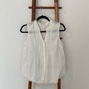 White Sleeveless Blouse